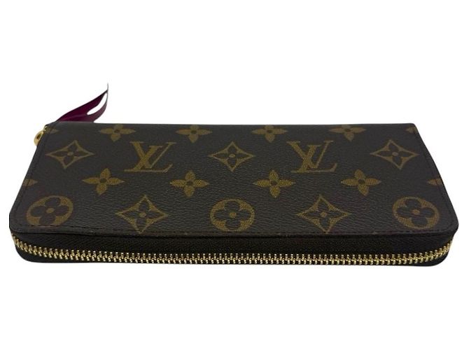 Louis Vuitton Cartera Monogram Clemence Fuchsia Castaño - vista 2
