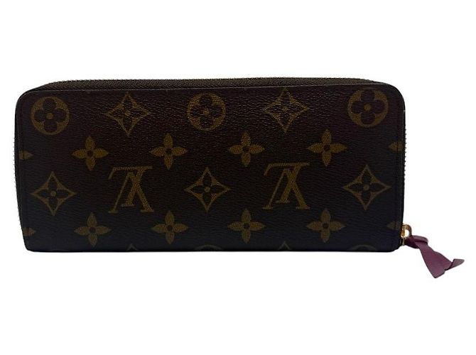 Louis Vuitton Cartera Monogram Clemence Fuchsia Castaño - vista 3
