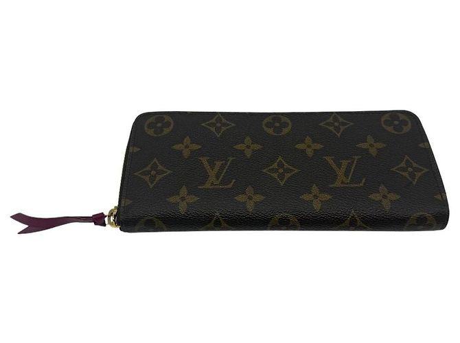 Louis Vuitton Cartera Monogram Clemence Fuchsia Castaño - vista 4
