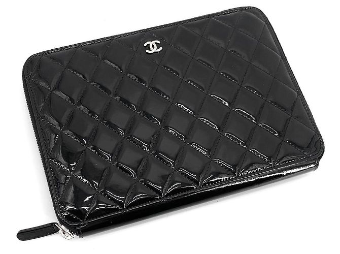 Chanel Clutch con zip argentato brevettato Nero - vista 2