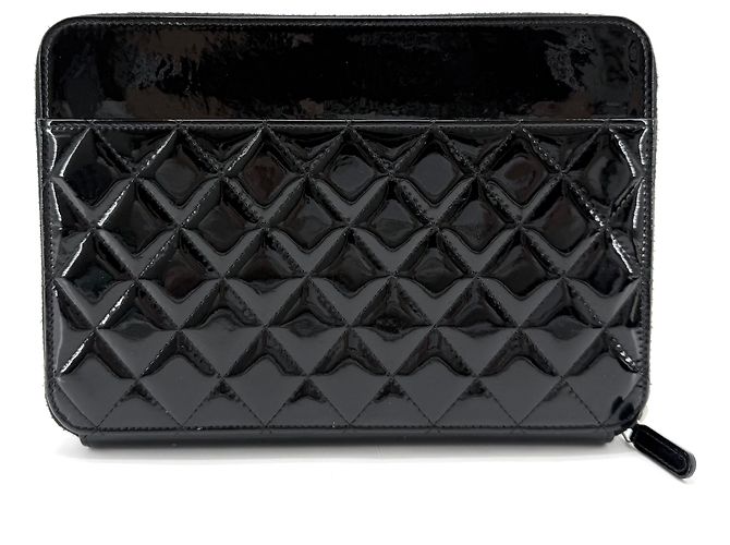Chanel Clutch con zip argentato brevettato Nero - vista 3