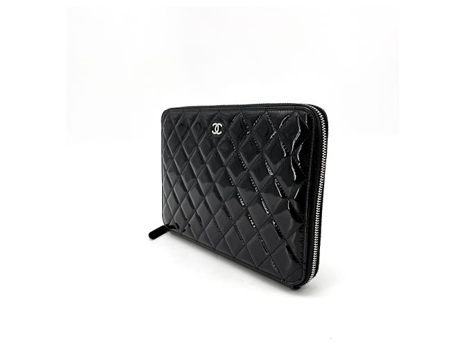 Chanel Clutch con zip argentato brevettato Nero - vista 4