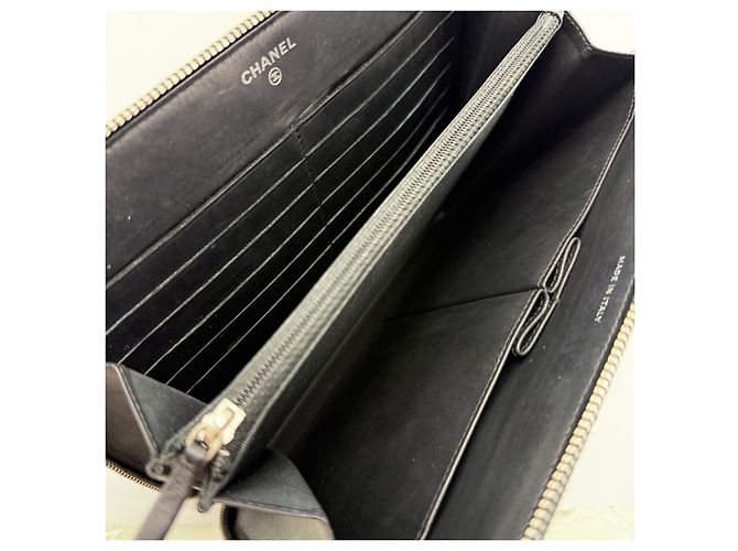 Chanel Clutch con zip argentato brevettato Nero - vista 6