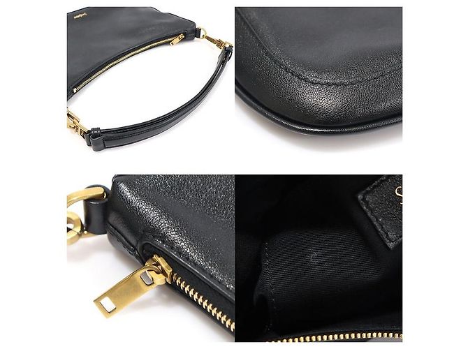Saint Laurent Borsa Hobo a tracolla con stampa logo classico in nero - vista 6