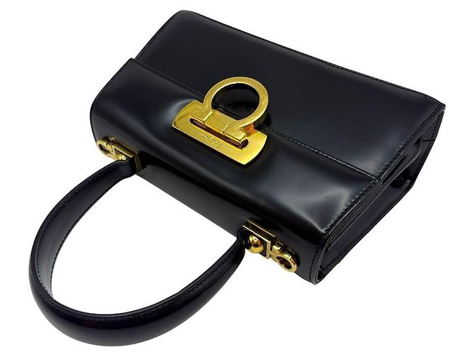 Salvatore Ferragamo Piccola borsa tote con manico superiore East West Iconic Nera - vista 6