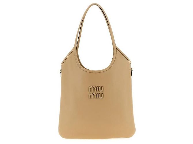 Miu Miu Borsa in Pelle Ivy Regular Marrone - vista 4