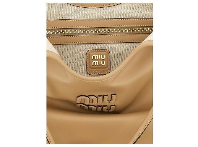 Miu Miu Borsa in Pelle Ivy Regular Marrone - vista 7