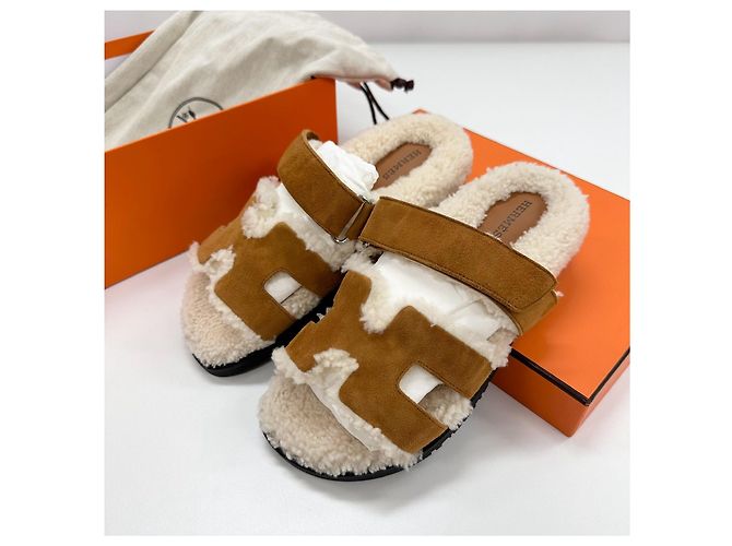 Hermès Sandali e pantofole in shearling Chypre da donna Multicolore - vista 2