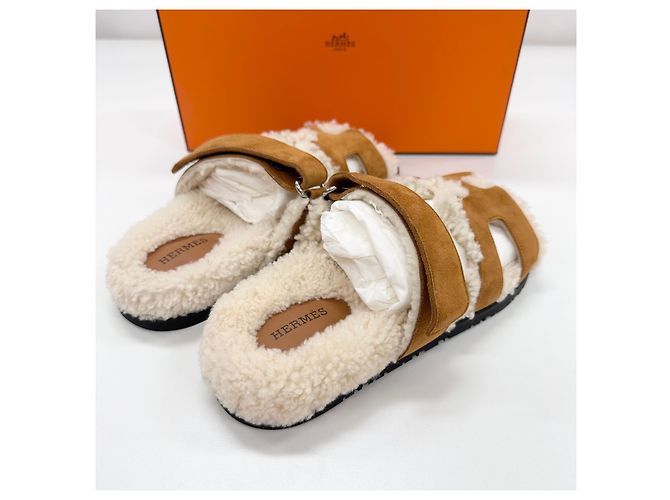 Hermès Sandali e pantofole in shearling Chypre da donna Multicolore - vista 6