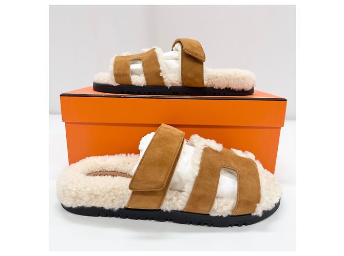Hermès Sandali e pantofole in shearling Chypre da donna Multicolore - vista 7