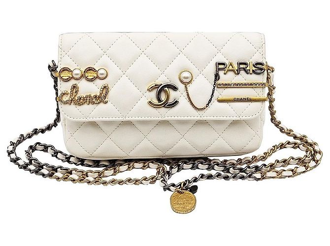 Chanel Serie di borse crossbody con patta e catena Pearl Strass Signature - vista 2