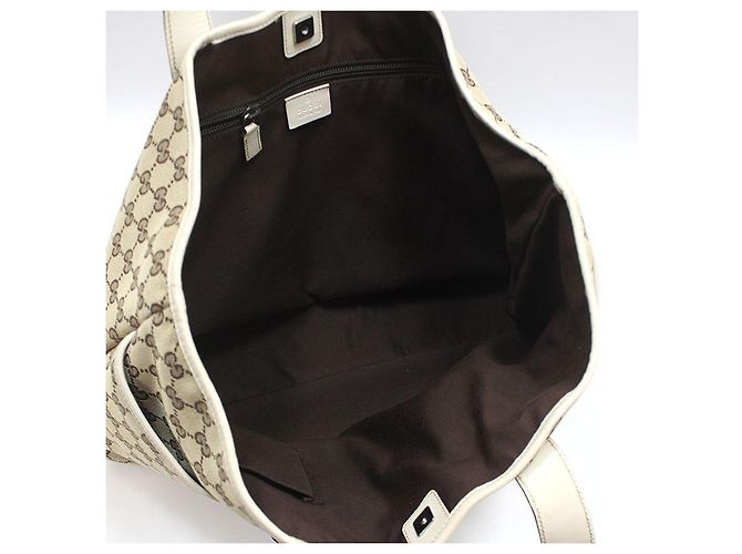 Gucci Borsa shopper a spalla in jacquard con logo GG Marrone - vista 11