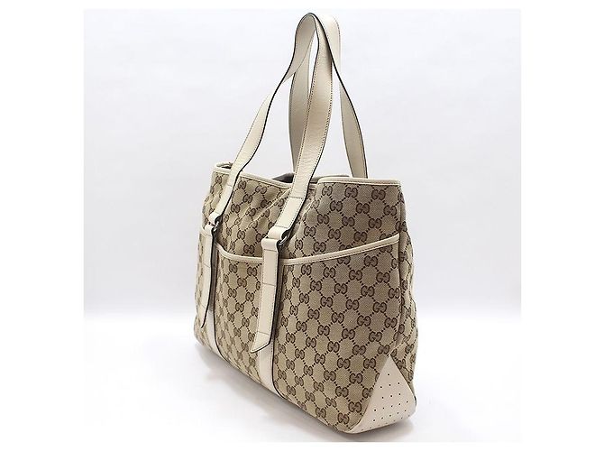 Gucci Borsa shopper a spalla in jacquard con logo GG Marrone - vista 2
