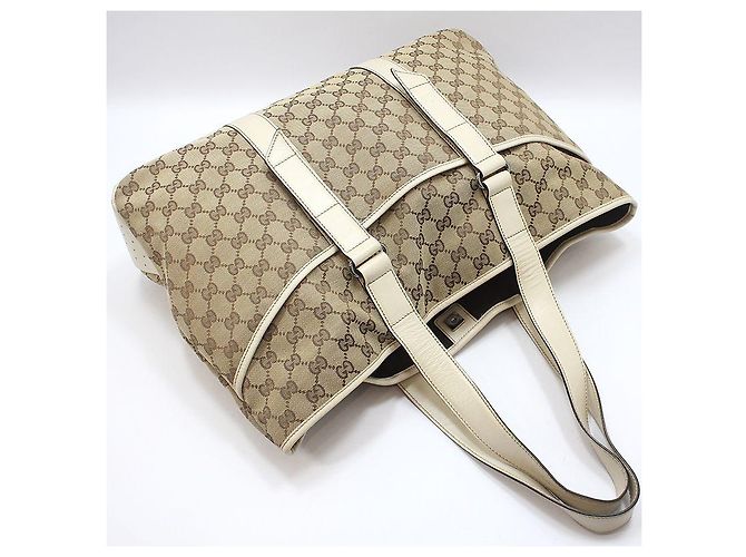 Gucci Borsa shopper a spalla in jacquard con logo GG Marrone - vista 3