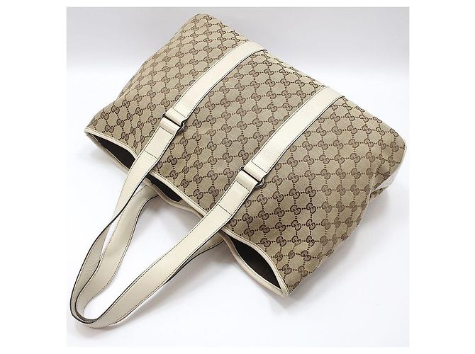 Gucci Borsa shopper a spalla in jacquard con logo GG Marrone - vista 4