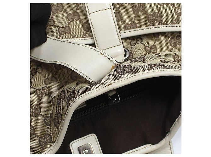 Gucci Borsa shopper a spalla in jacquard con logo GG Marrone - vista 9