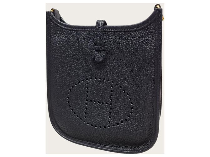 Hermès Black Noire Gold Tone Evelyn Stamp Nero - vista 3
