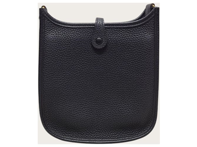 Hermès Black Noire Gold Tone Evelyn Stamp Nero - vista 6