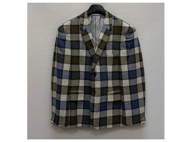 Thom Browne Terno de lã xadrez - vista 3