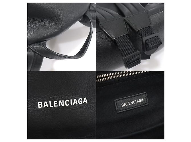 Balenciaga Zaino Everyday in pelle di vitello liscia nera Nero - vista 7