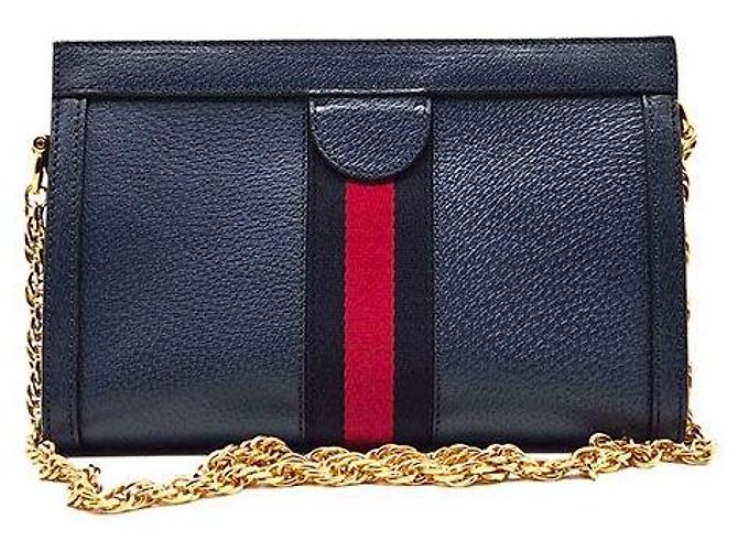 Gucci Borsa a Spalla Ophidia GG Supreme Blu - vista 3