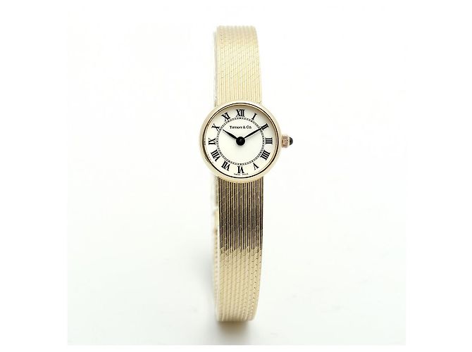 Tiffany & Co Vintage Mini Damenuhr in Gold Weiß - Ansicht 16