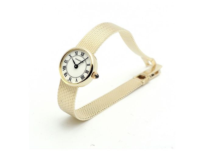 Tiffany & Co Vintage Mini Damenuhr in Gold Weiß - Ansicht 19