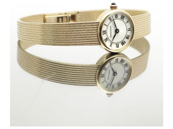 Tiffany & Co Vintage Mini Damenuhr in Gold Weiß - Ansicht 20