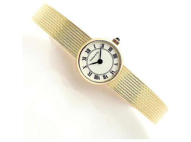 Tiffany & Co Vintage Mini Damenuhr in Gold Weiß - Ansicht 23