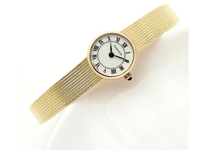 Tiffany & Co Vintage Mini Damenuhr in Gold Weiß - Ansicht 24