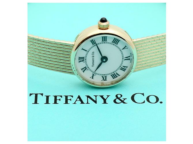 Tiffany & Co Vintage Mini Damenuhr in Gold Weiß - Ansicht 25