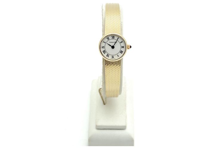 Tiffany & Co Vintage Mini Damenuhr in Gold Weiß - Ansicht 5
