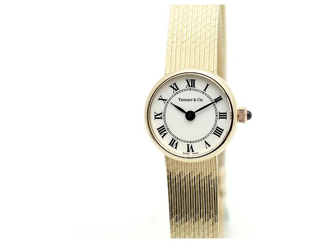 Tiffany & Co Vintage Mini Damenuhr in Gold Weiß - Ansicht 9