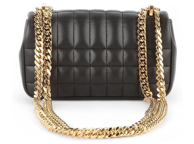 Burberry Mini sac bandoulière TB Lola en cuir matelassé noir avec chaîne - vue 3