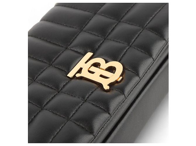 Burberry Mini sac bandoulière TB Lola en cuir matelassé noir avec chaîne - vue 6