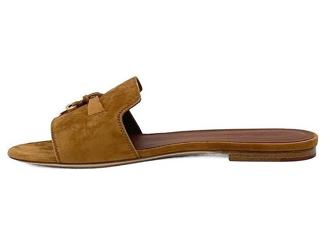 Loro Piana Sandali in scamosciato Summer Charm Marrone - vista 2