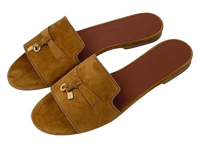 Loro Piana Sandali in scamosciato Summer Charm Marrone - vista 5