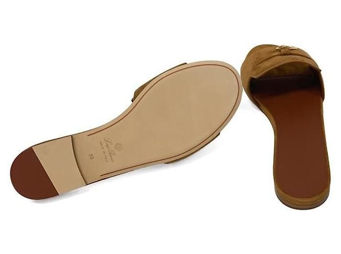 Loro Piana Sandali in scamosciato Summer Charm Marrone - vista 6