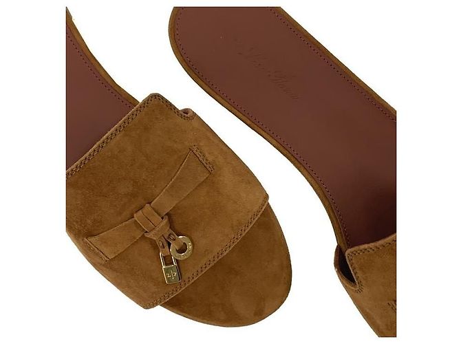 Loro Piana Sandali in scamosciato Summer Charm Marrone - vista 7