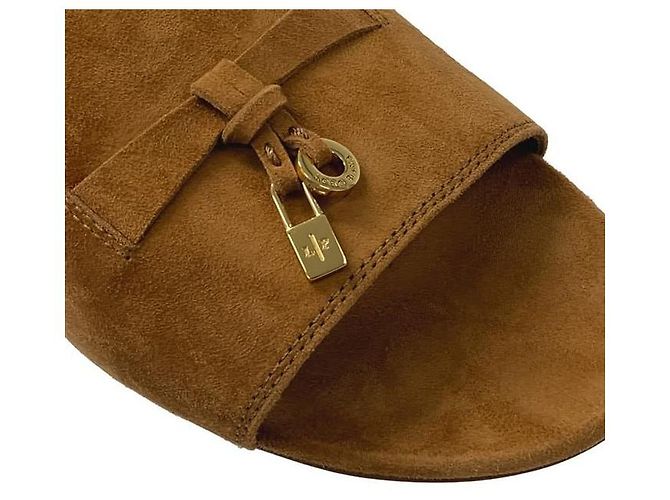 Loro Piana Sandali in scamosciato Summer Charm Marrone - vista 8