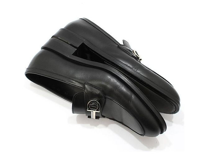 Salvatore Ferragamo Mocassini Gancini neri Nero - vista 8