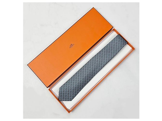 Hermès Double Jeu Seidenkrawatte Braun - Ansicht 11