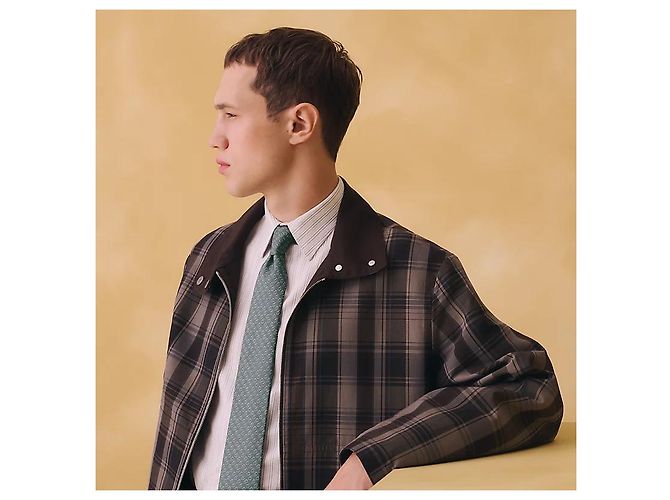 Hermès Double Jeu Seidenkrawatte Braun - Ansicht 3