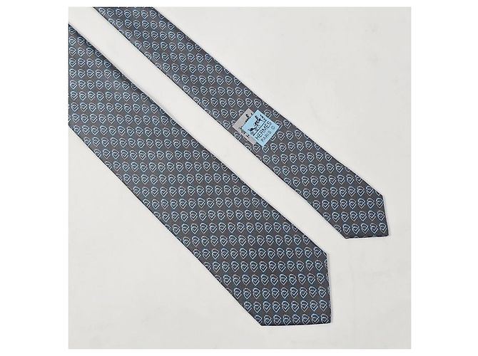 Hermès Double Jeu Seidenkrawatte Braun - Ansicht 7