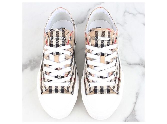 Burberry Sneakers in cotone Vintage Check Multicolore - vista 6