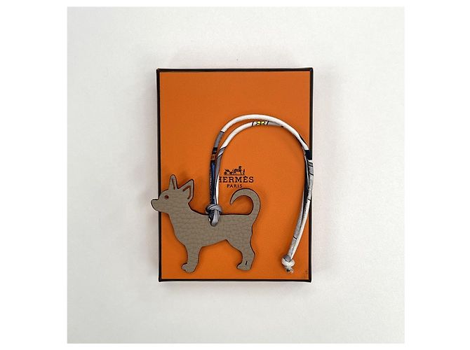 Hermès Portachiavi Chihuahua Etoupe Arancione - vista 2