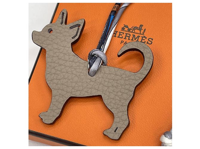 Hermès Portachiavi Chihuahua Etoupe Arancione - vista 3