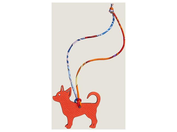 Hermès Portachiavi Chihuahua Etoupe Arancione - vista 8