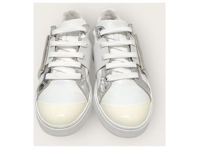 Roger Vivier Sneakers White Viv' Skate Metal Buckle Bianco - vista 6
