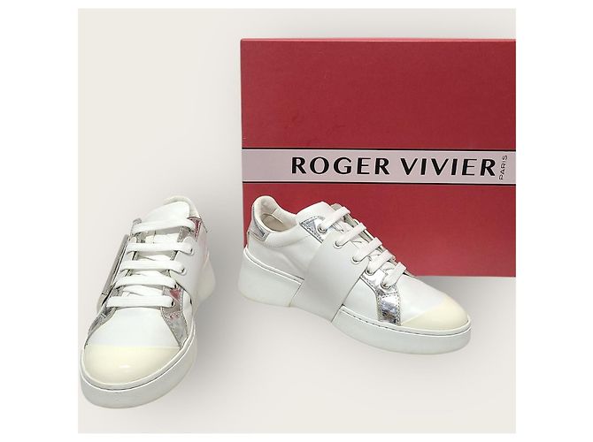 Roger Vivier Sneakers White Viv' Skate Metal Buckle Bianco - vista 8